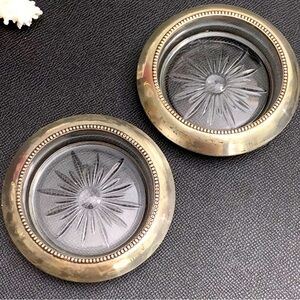 Sterling Rimmed Coasters 2 by Frank M Whiting